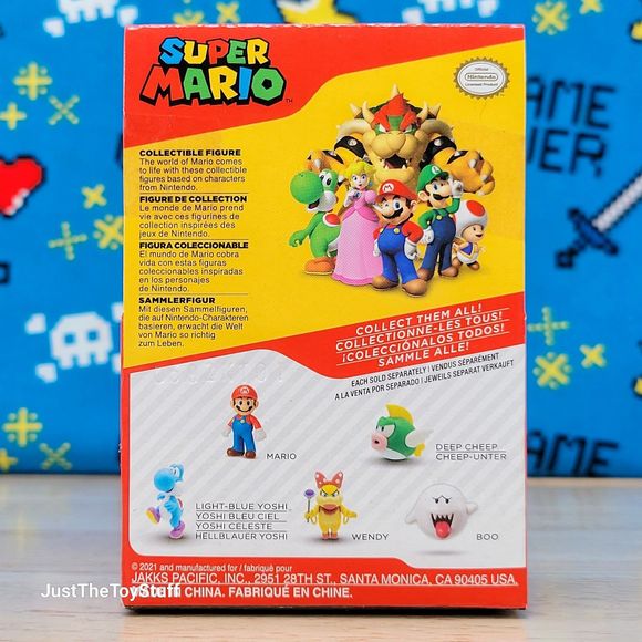 Jakks Pacific Super Mario Green Deep Cheep 2.5" World of Nintendo Action Figure - Picture 2 of 4